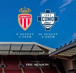 Liverpool to face AS Monaco and Como 1907 in pre-season fixtures at Anfield (Photo credit: Liverpool media)