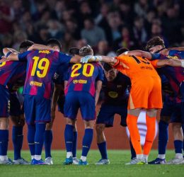 Barcelona players (photo credit: Barcelona media)